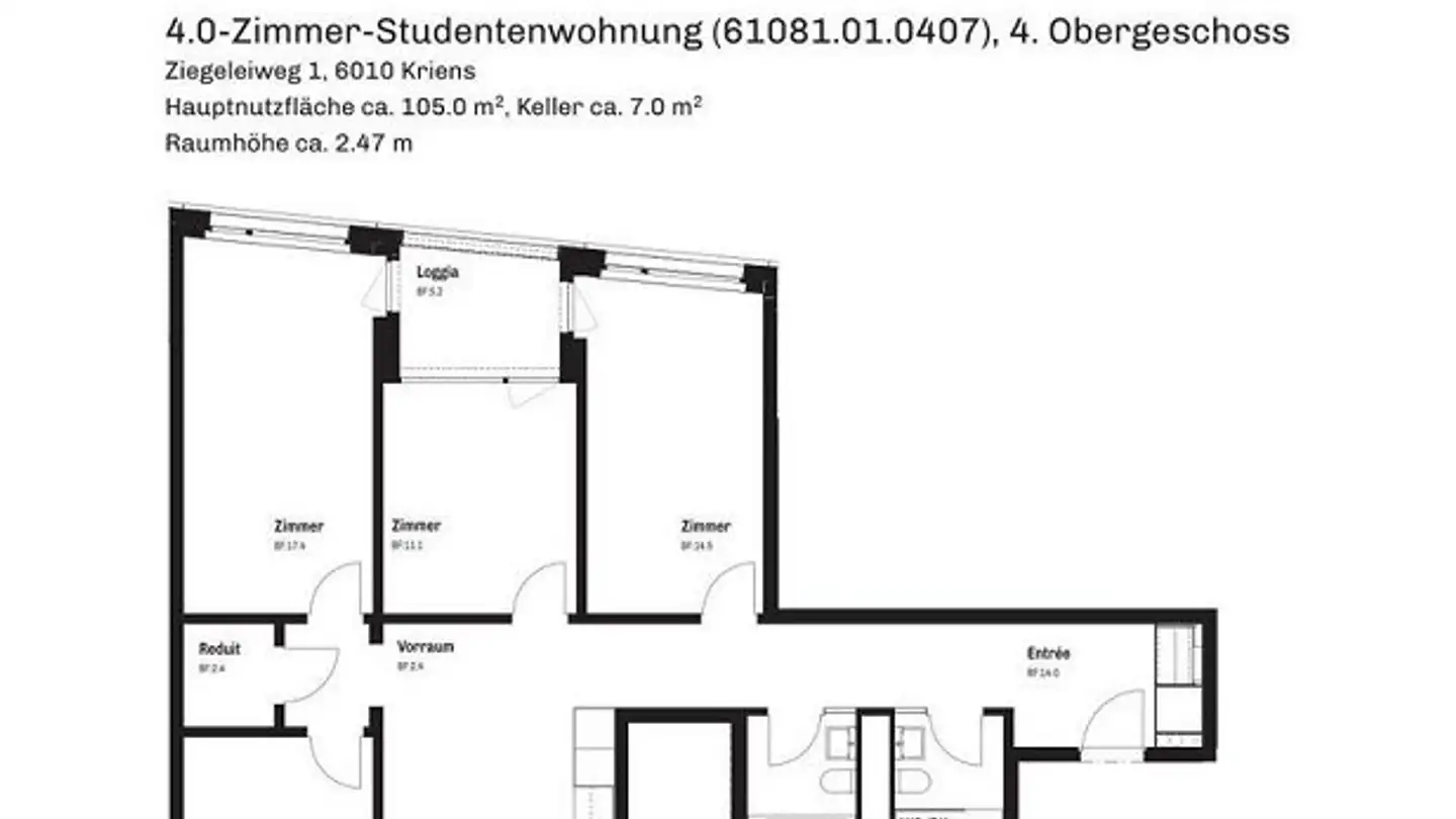 Appartement à louer - Ziegeleiweg 1, 6010 Kriens - Photo 2