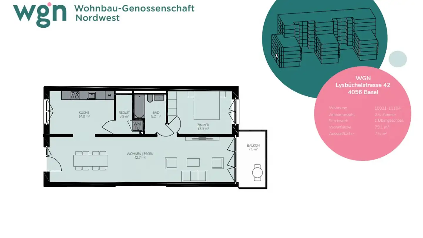 Wohnung mieten - Lysbüchelstrasse 42, 4056 Basel - Foto 3