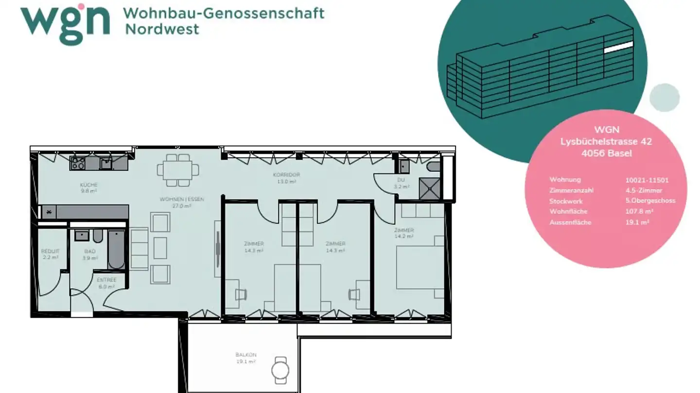 Wohnung mieten - Lysbüchelstrasse 42, 4056 Basel - Foto 3
