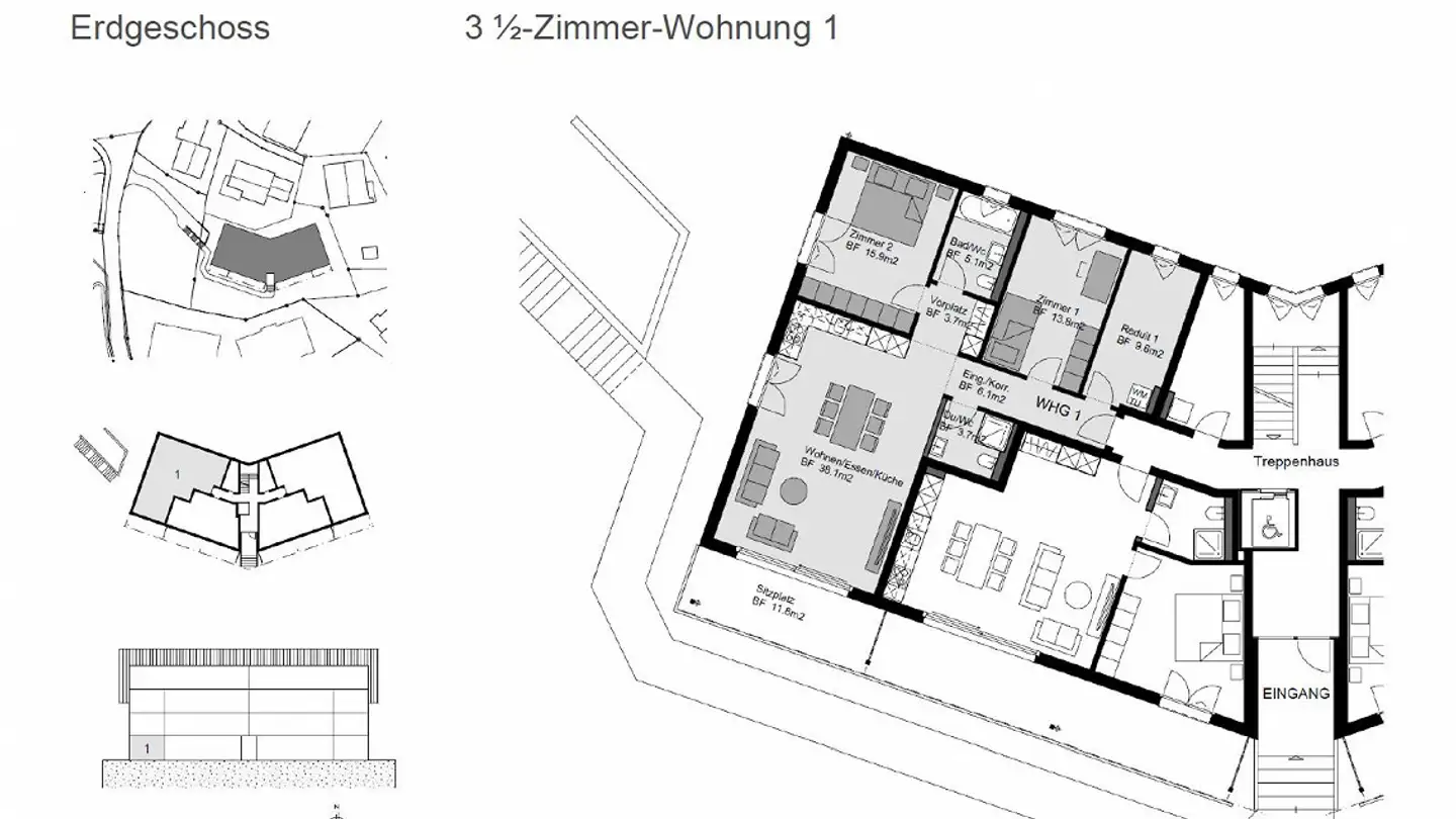 Wohnung mieten - Oberdorfweg 1, 5103 Möriken AG - Foto 3