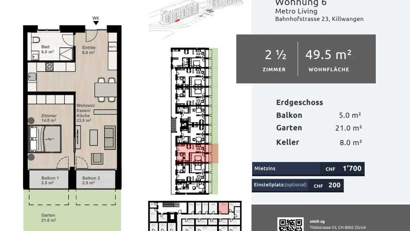 Wohnung mieten - Bahnhofstrasse 23, 8956 Killwangen - Foto 2