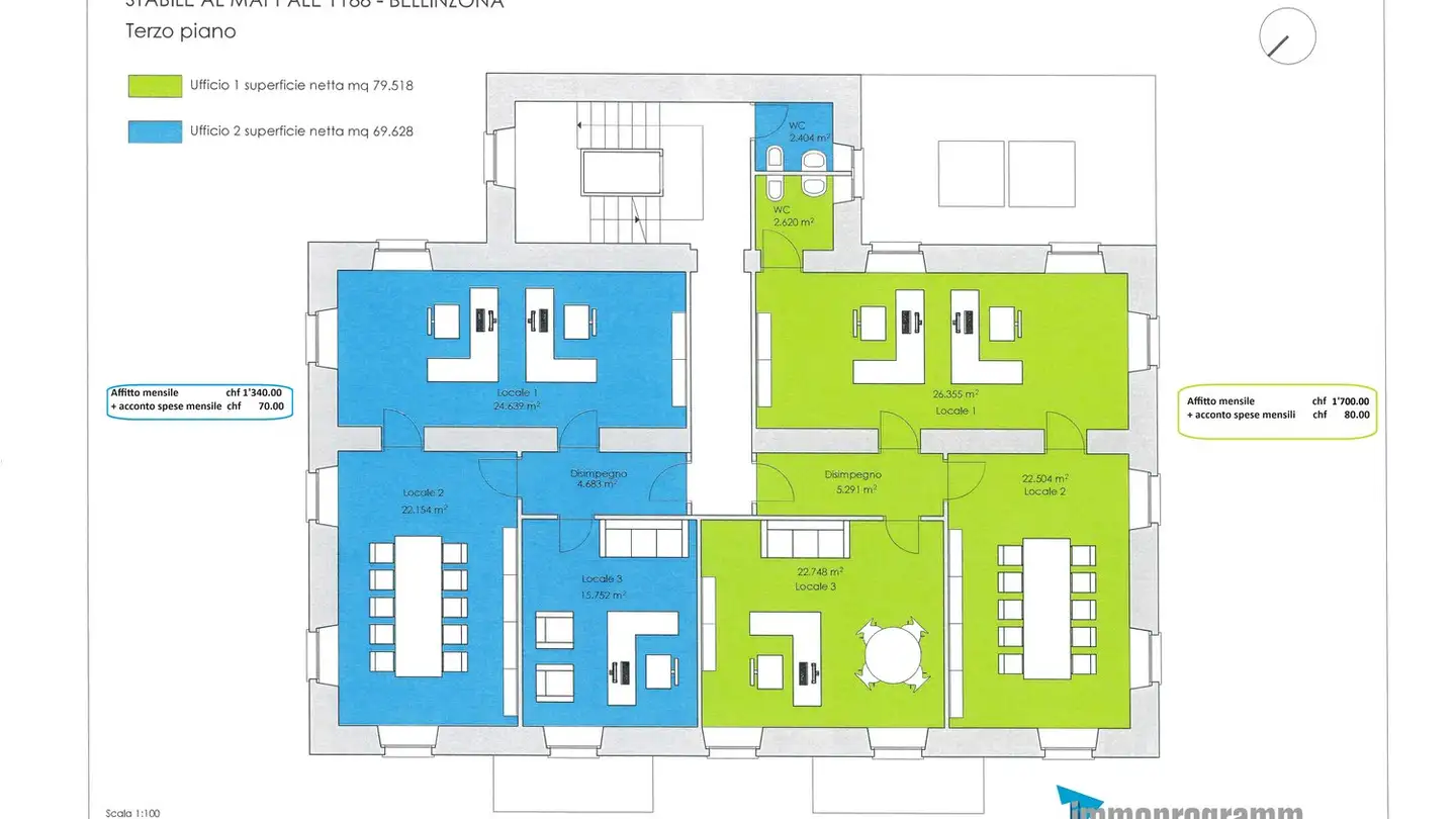 Bürofläche mieten - Piazza Rinaldo Simen 7, 6500 Bellinzona