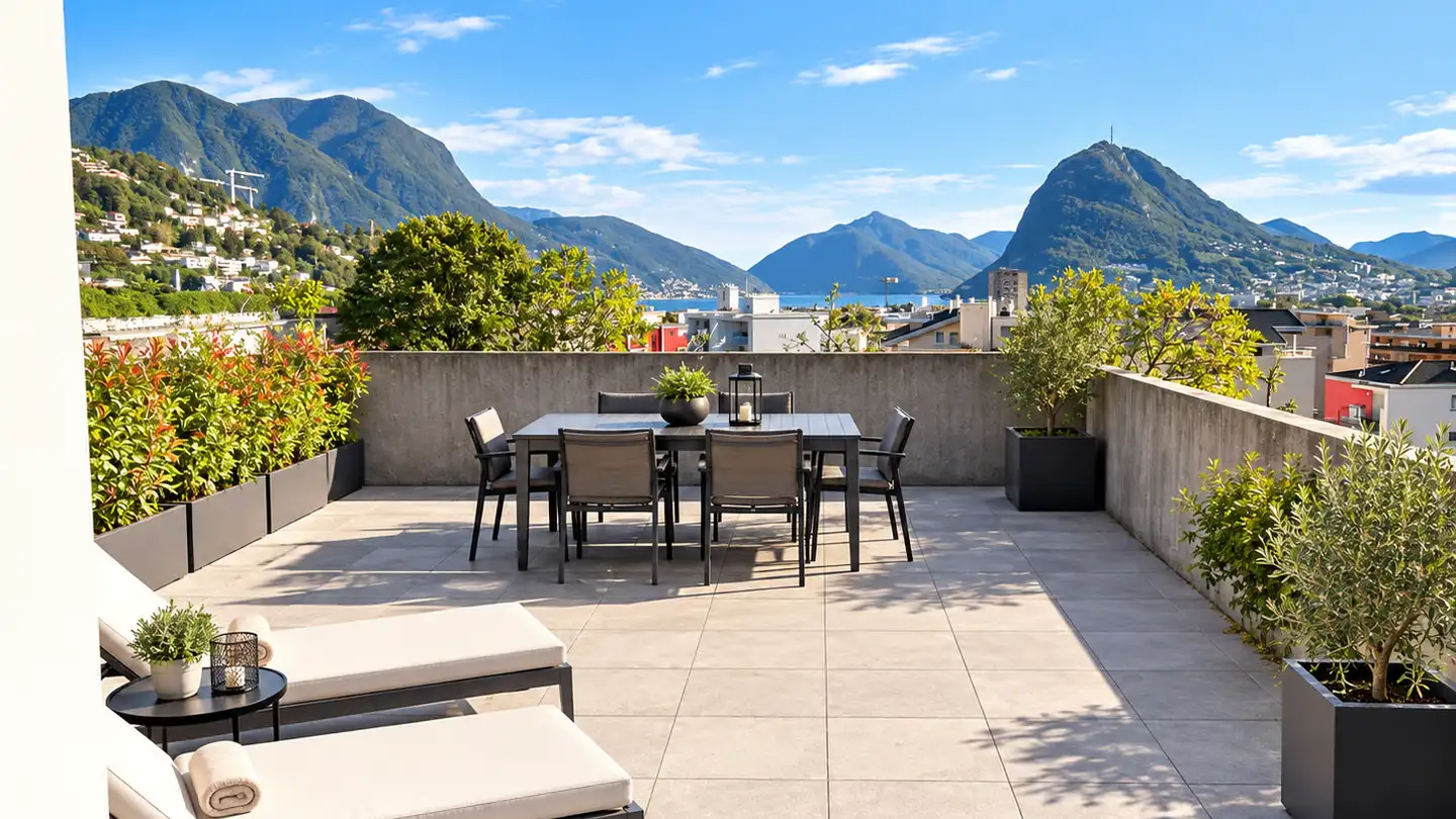 Terrassenwohnung mieten - 6963 Pregassona