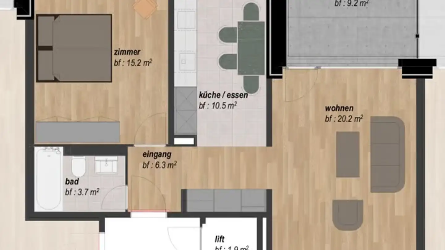 Möblierte Wohnung mieten - Mattweg 6, 6037 Root - Foto 2