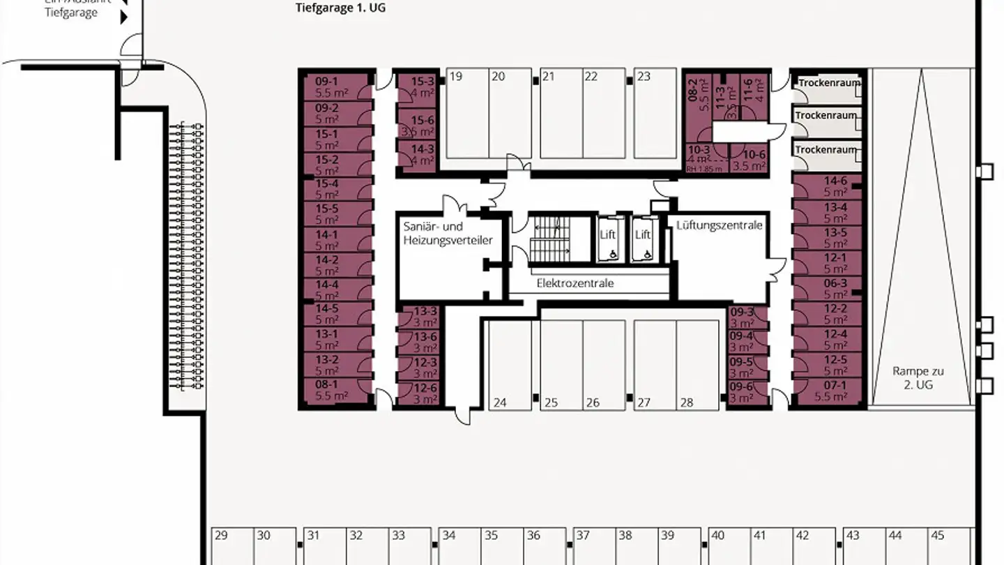 Parcheggio sotterraneo in affitto - Im Stadtwald 5, 9400 Rorschach - Photo 3