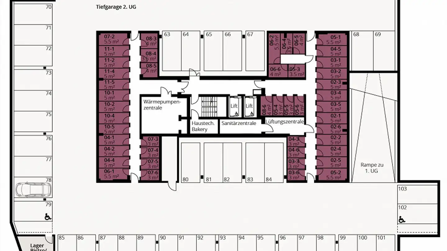 Parcheggio sotterraneo in affitto - Im Stadtwald 5, 9400 Rorschach - Photo 4