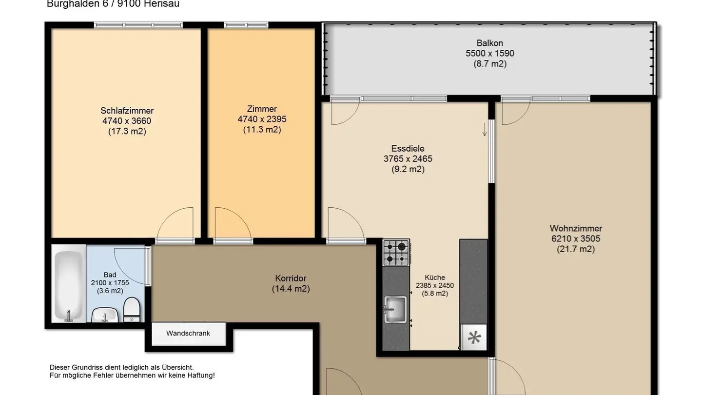 Wohnung mieten - Burghalden 6, 9100 Herisau - Foto 2