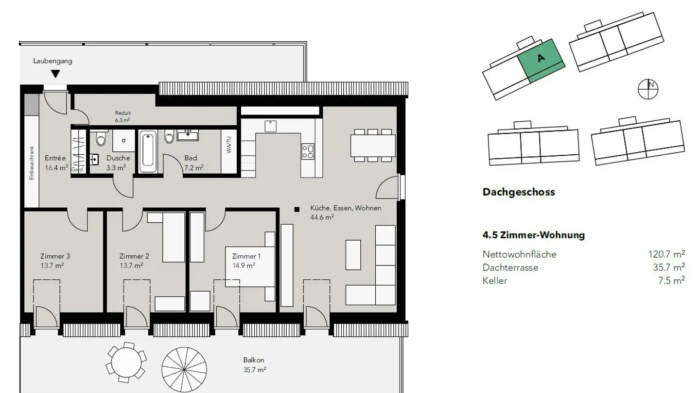 Wohnung mieten - Dorfstrasse 1a, 4333 Münchwilen AG - Foto 2