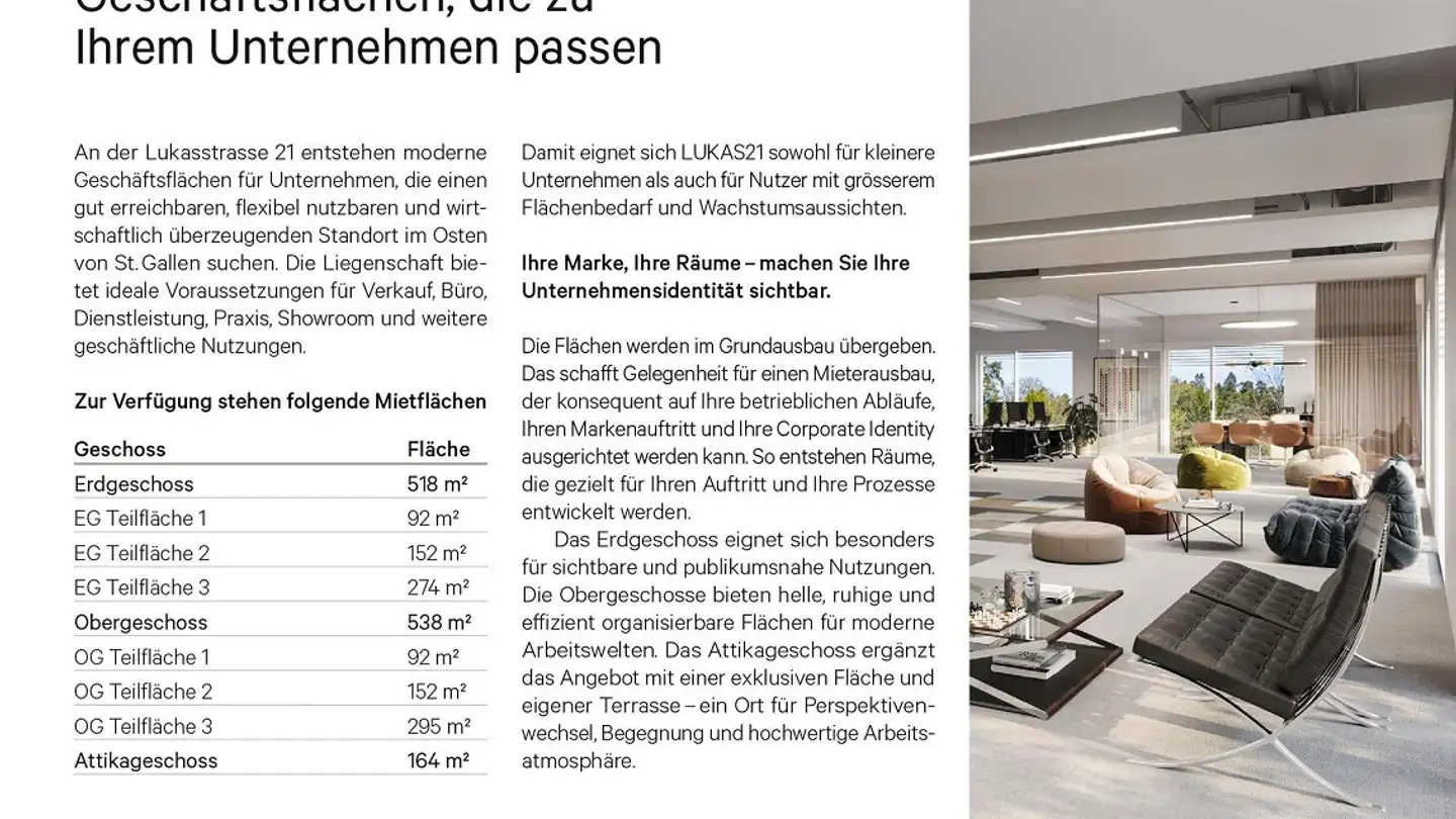 Spazio ufficio in affitto - Lukasstrasse 21, 9008 St. Gallen - Foto 2