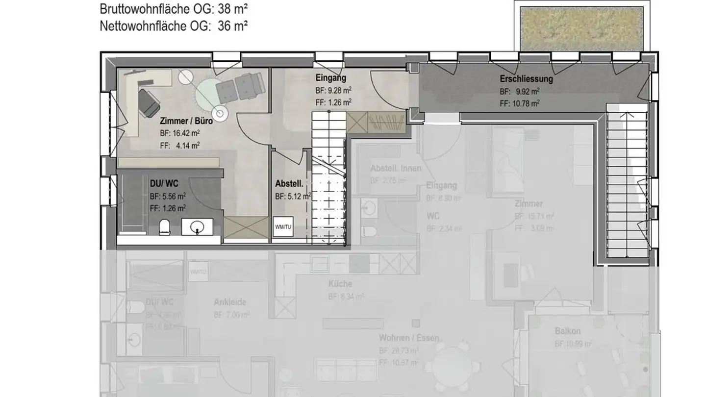 Wohnung mieten - Kemptnerstrasse 1, 8340 Hinwil - Foto 4