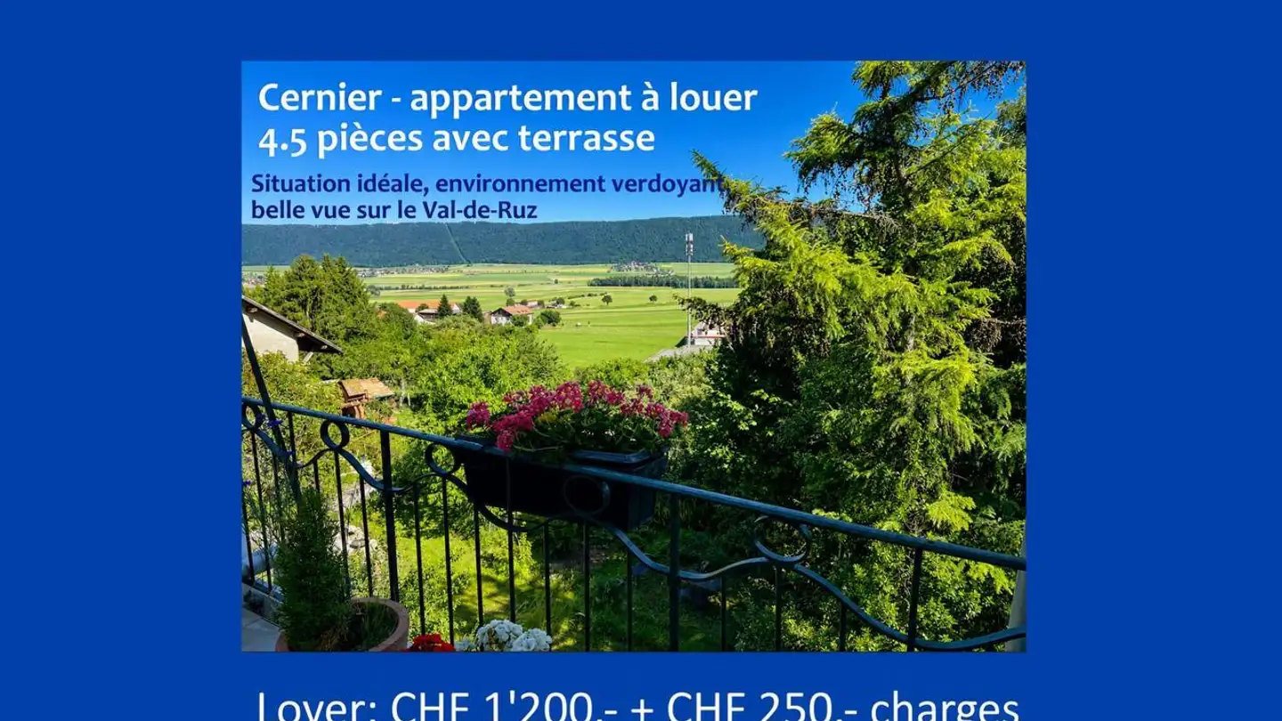 Wohnung mieten - Rue Frédéric Soguel 12, 2053 Cernier