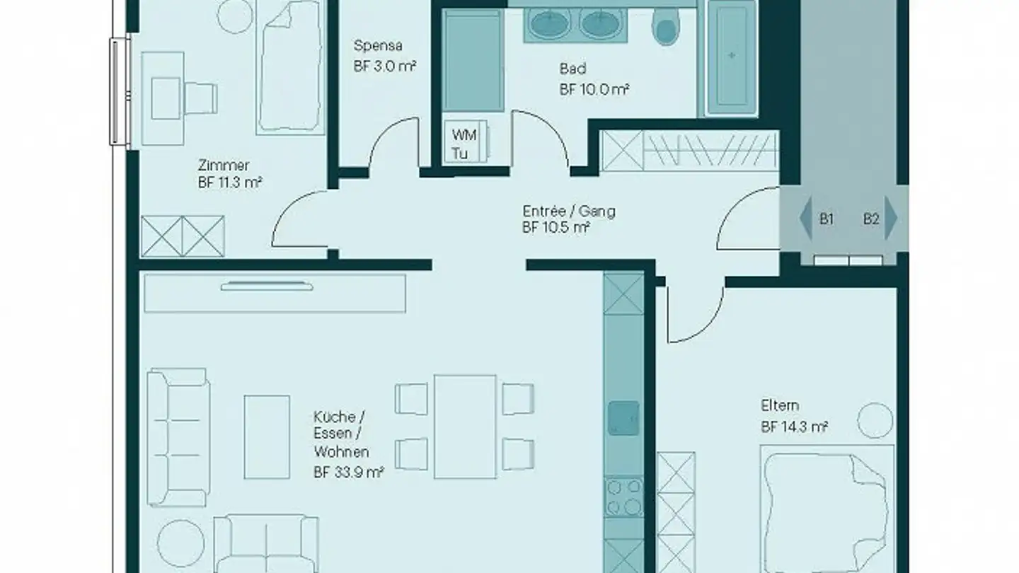 Appartement à louer - Vordere Quaderstrasse 3, 9472 Grabs - Photo 4