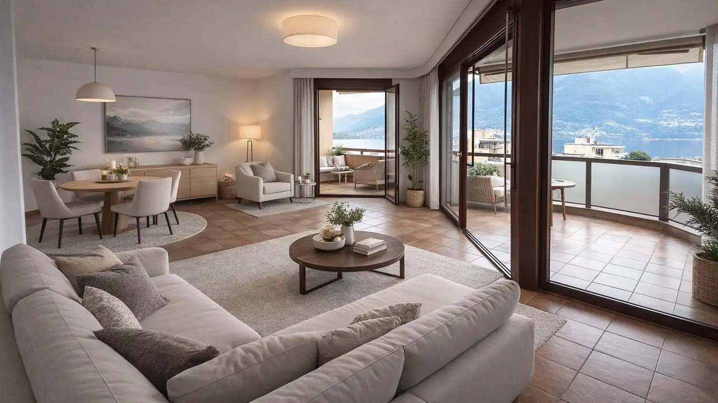 Appartement à louer - Via Giuseppe Motta 16, 6648 Minusio