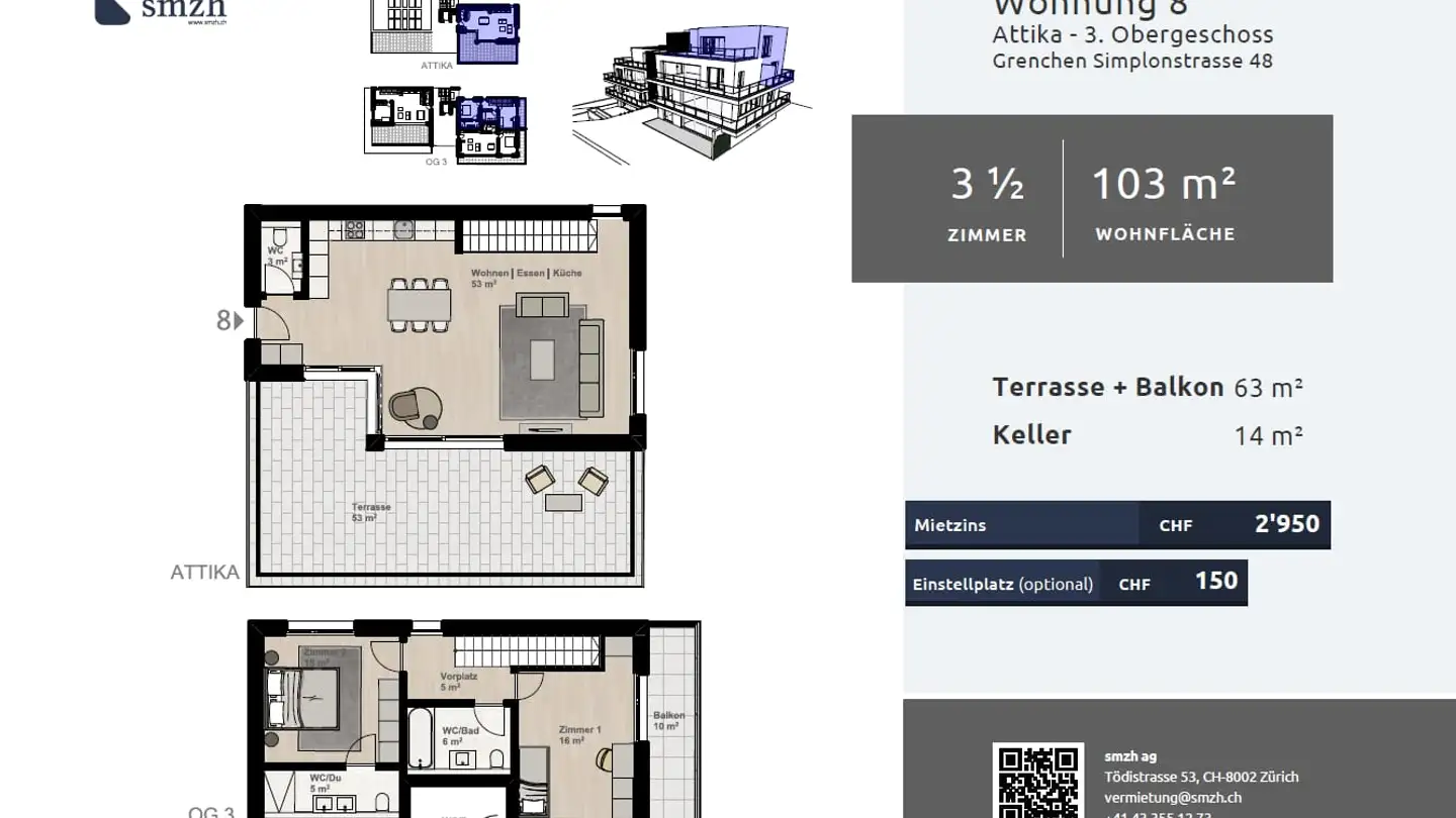 Duplex for rent - Simplonstrasse 48, 2540 Grenchen - Photo 2