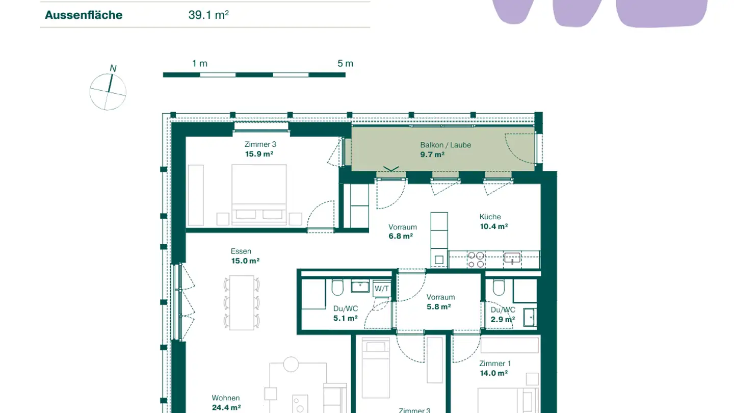 Wohnung mieten - Teichweg 32, 4142 Münchenstein - Foto 2