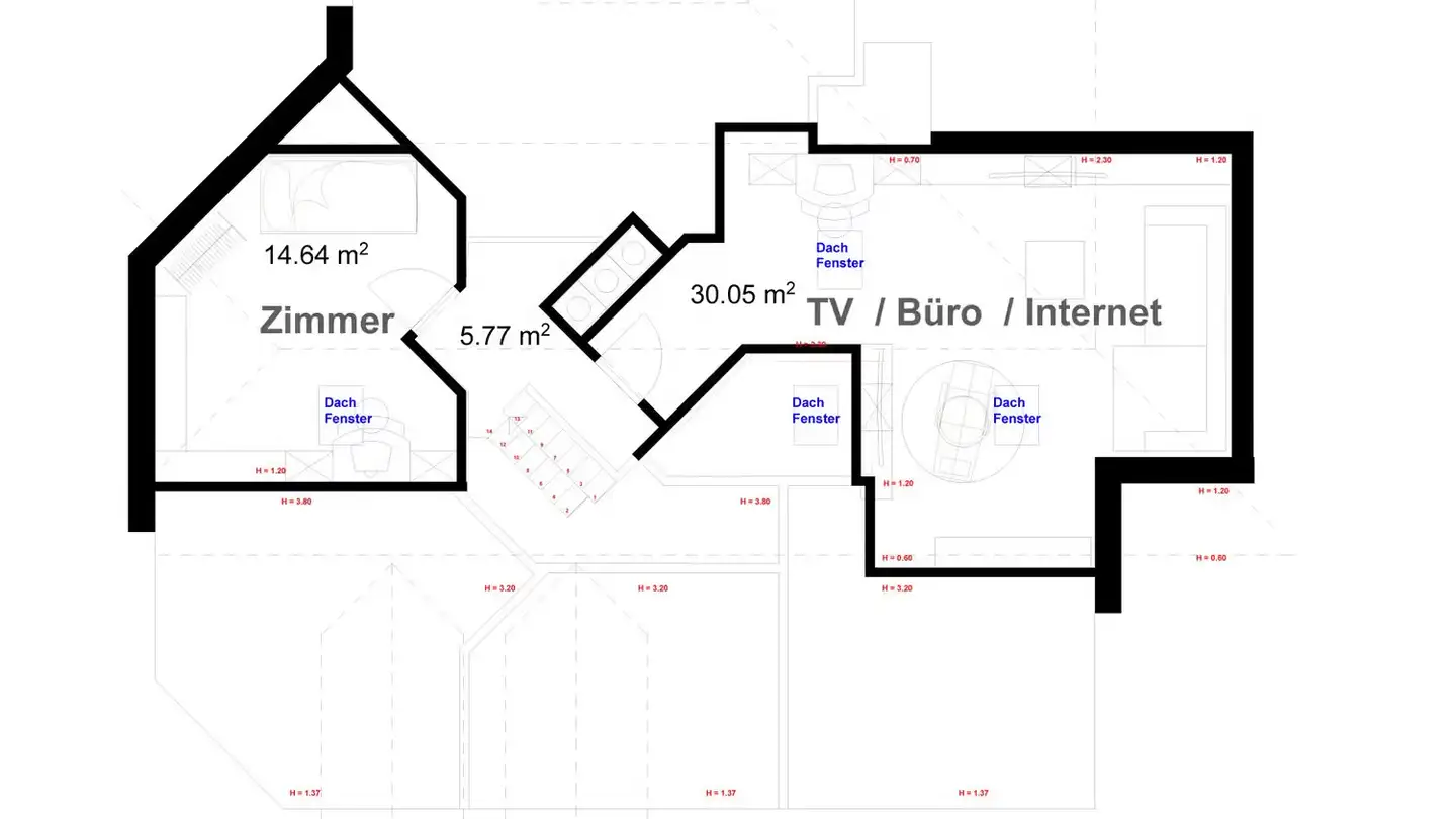 Attic flat for rent - Vogelsangstrasse 5, 5620 Bremgarten AG - Photo 3