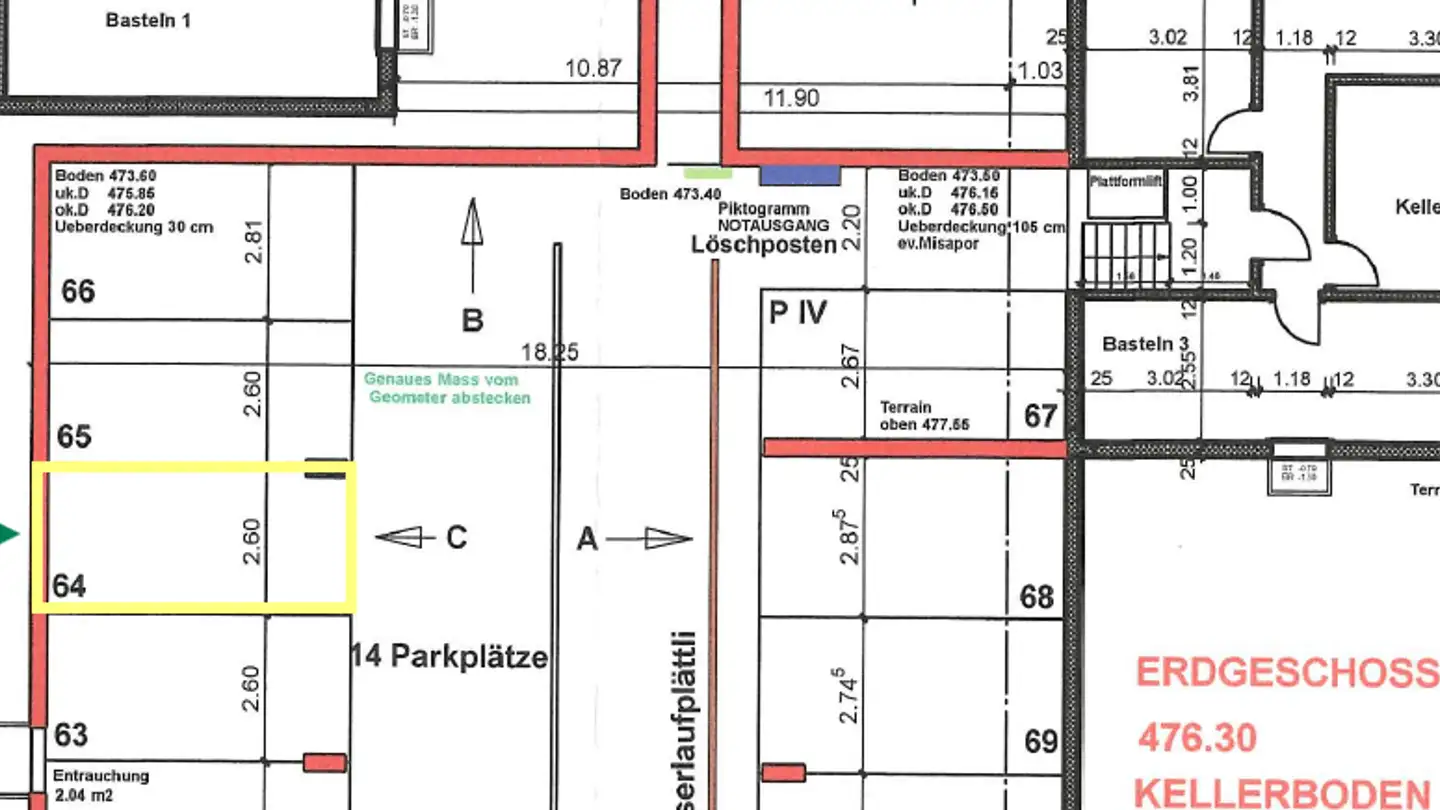 Place de parking souterraine à louer - Brügglisackerweg 16, 4704 Niederbipp