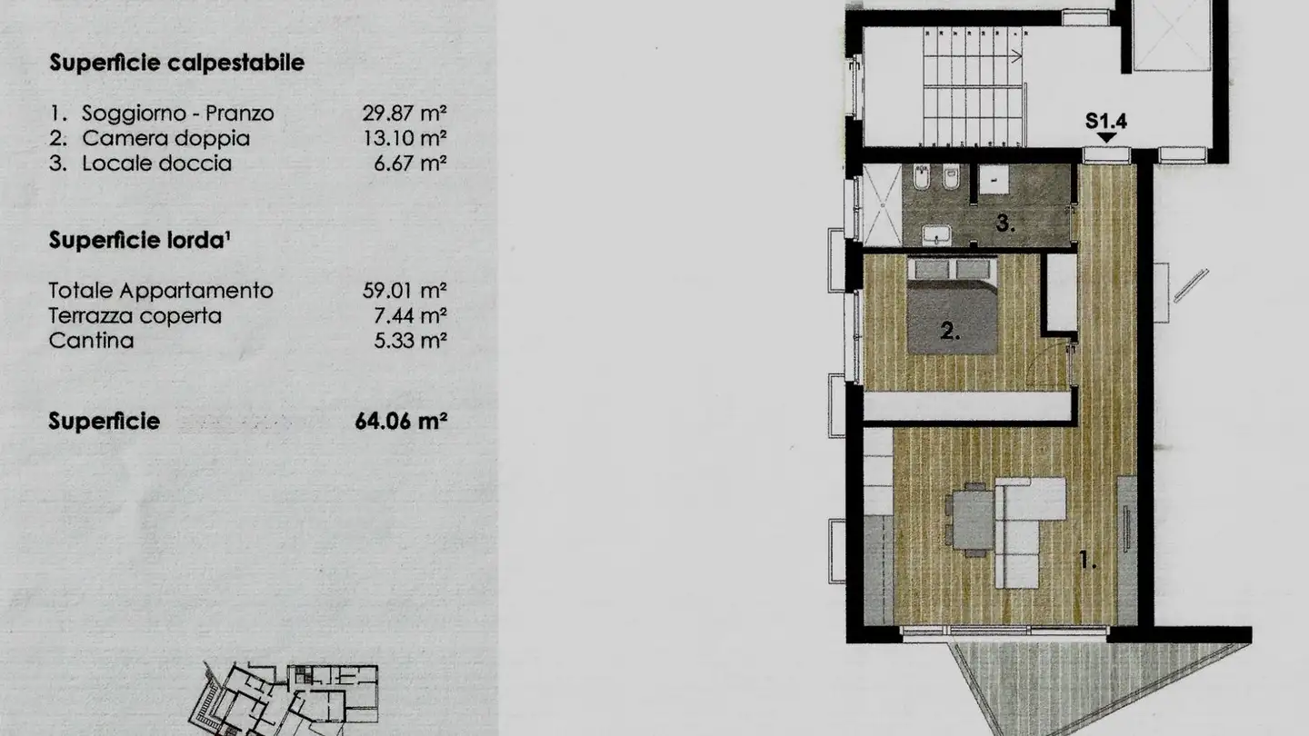 Wohnung mieten - Via San Gottardo Di Cureggia, 6963 Pregassona - Foto 2