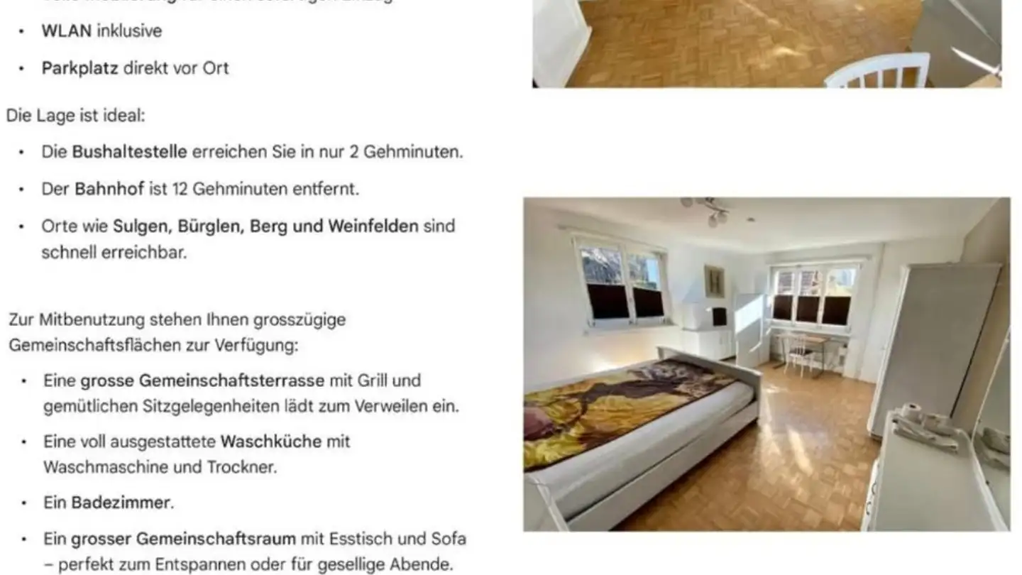Zimmer mieten - 8576 Mauren TG