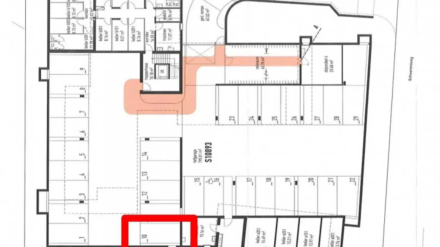 Parcheggio sotterraneo in affitto - Escherfeldstrasse 7, 8880 Walenstadt