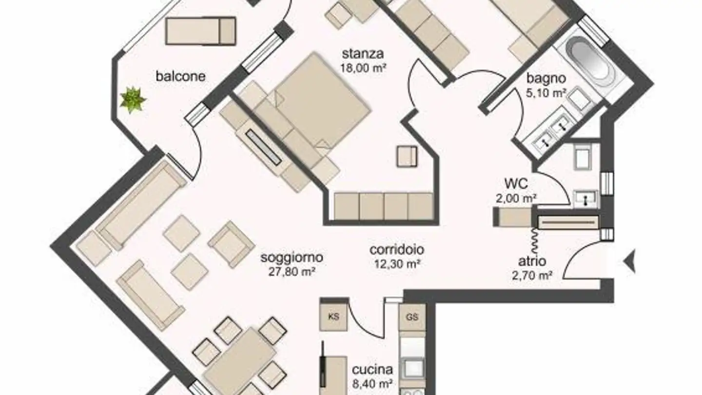 Apartment for rent - Via Francesca, 6598 Tenero