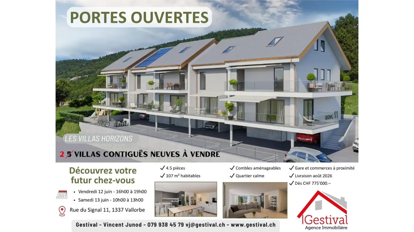 Maison en terrasse à vendre - 1350 Orbe