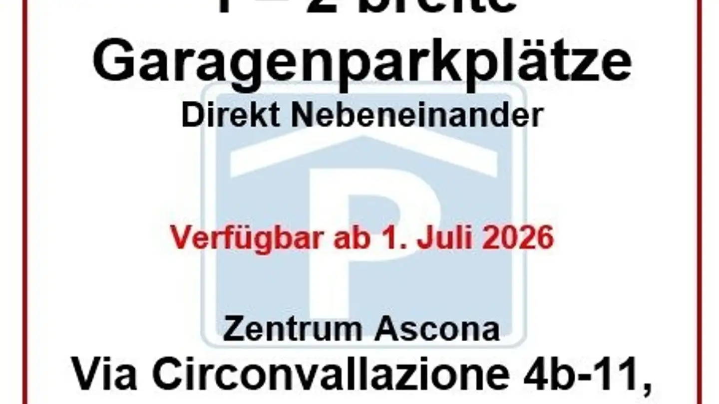 Parkplatz im Freien mieten - Via Circonvallazione 4b, 6612 Ascona
