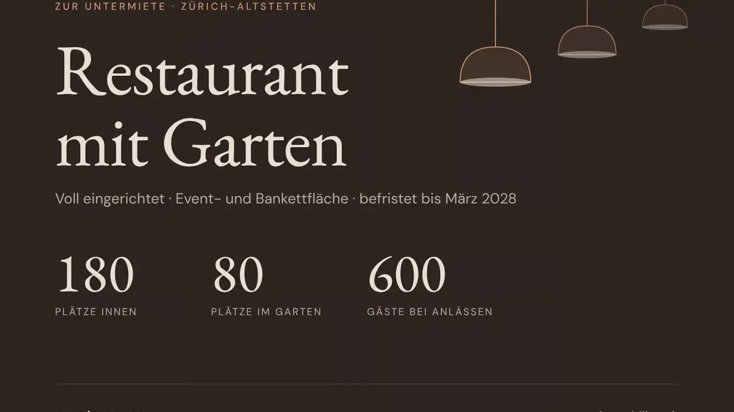 Restaurant for rent - 8048 Zürich