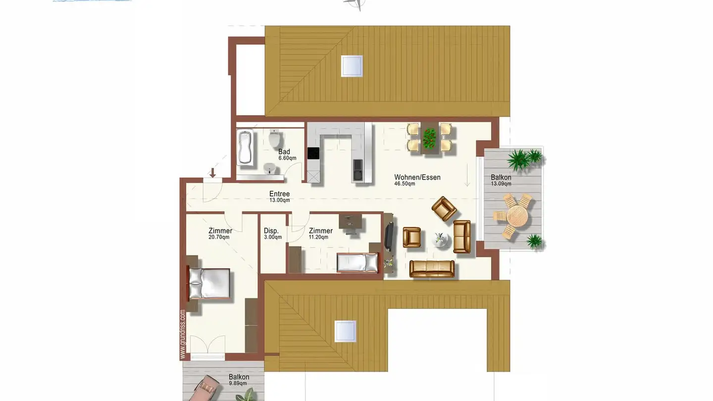 Attique à louer - Aspbachstrasse 4, 8426 Lufingen - Photo 2