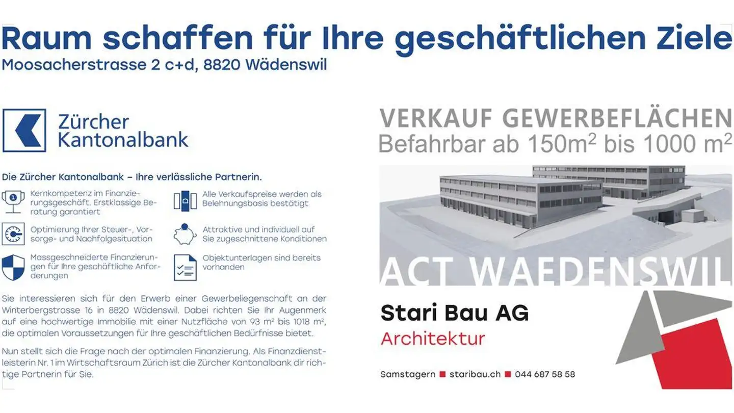 Laboratorio in vendita - Moosacherstrasse 2b, 8804 Au ZH