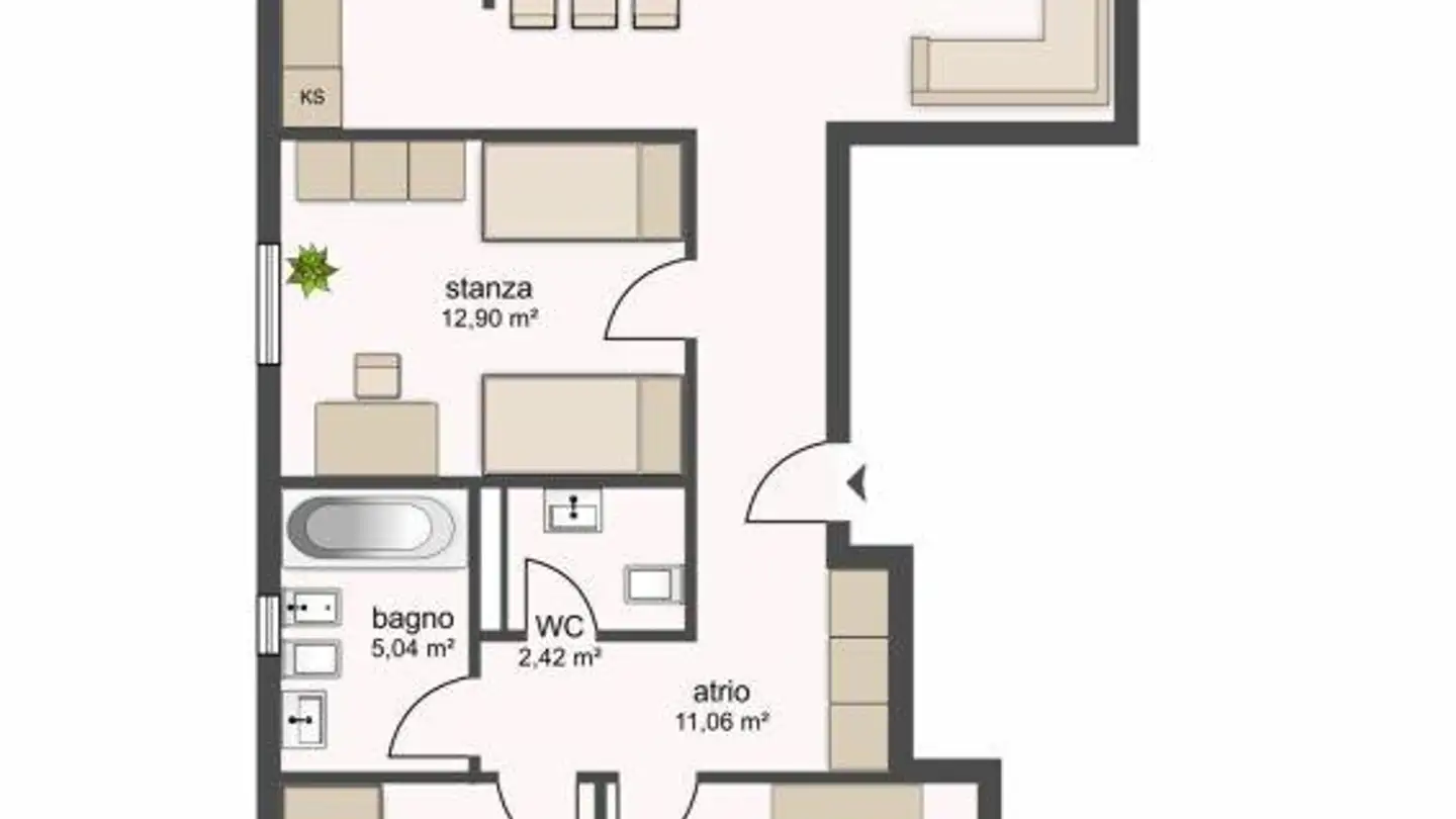 Wohnung mieten - Alla Monda 12, 6515 Gudo - Foto 3