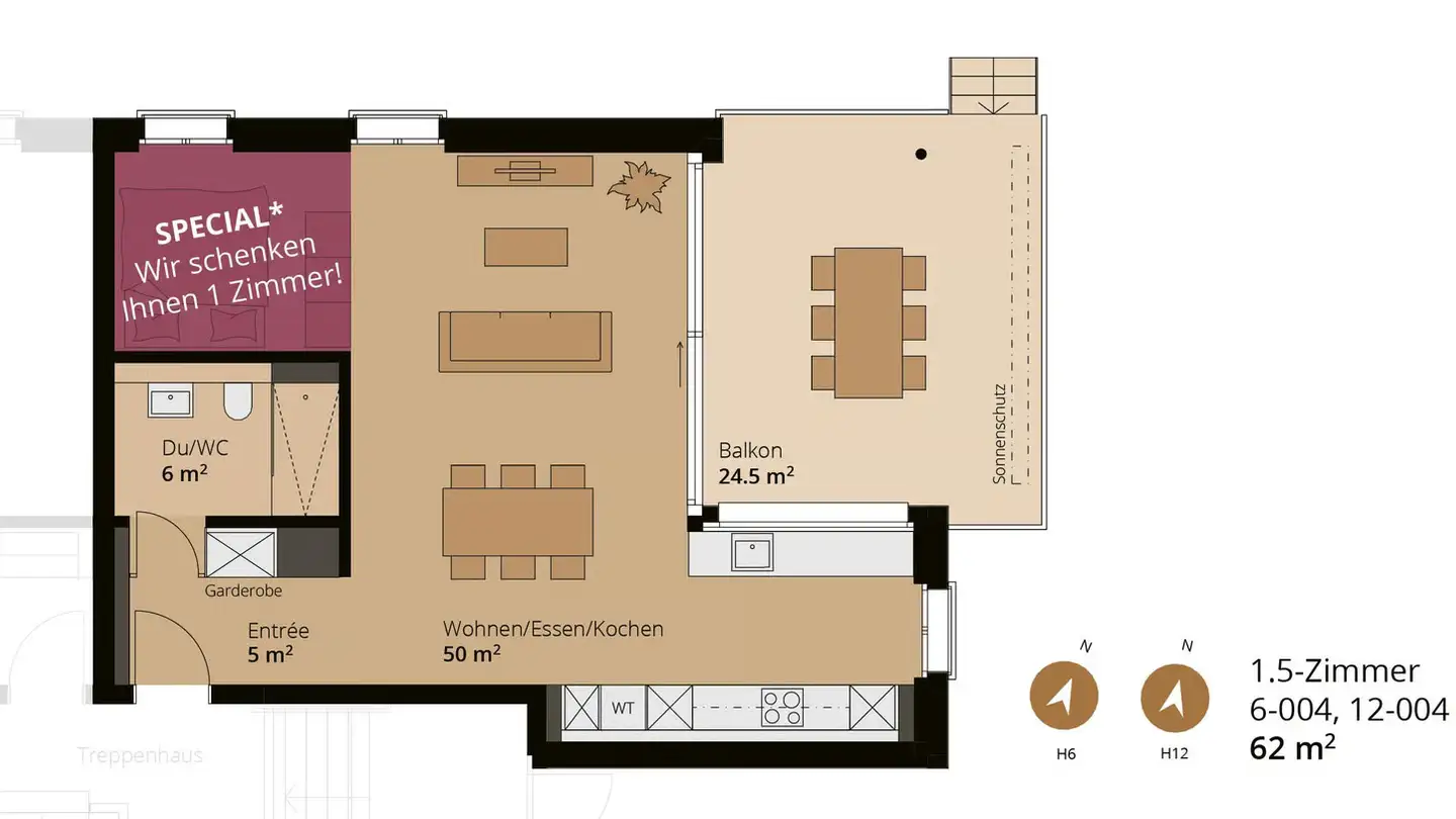 Wohnung mieten - Kanalstrasse 6, 5734 Reinach AG