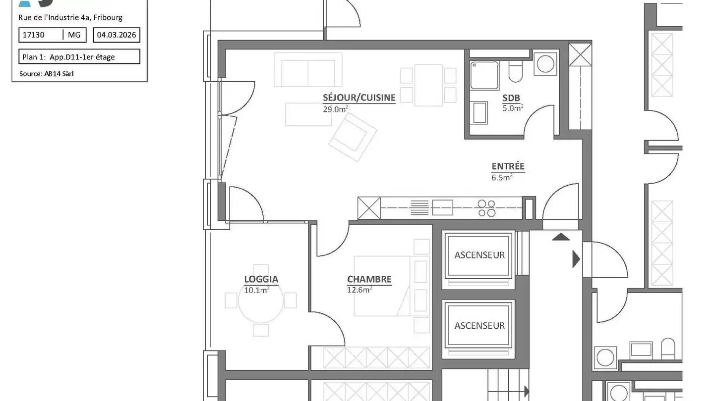 Appartamento in affitto - Rue de l'Industrie 4A, 1700 Fribourg - Foto 2