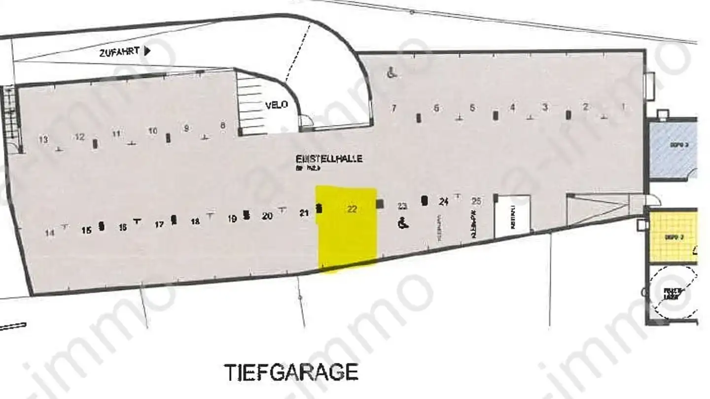 Underground parking space for rent - Stumpenbachstrasse 32, 5734 Reinach AG