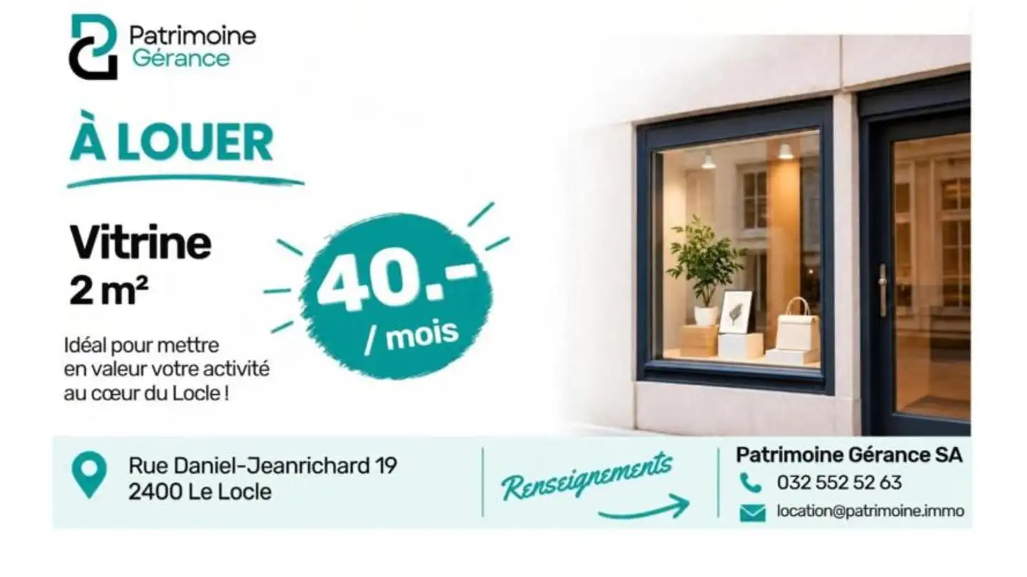 Negozio con vetrina in affitto - Rue Daniel-Jeanrichard 19, 2400 Le Locle