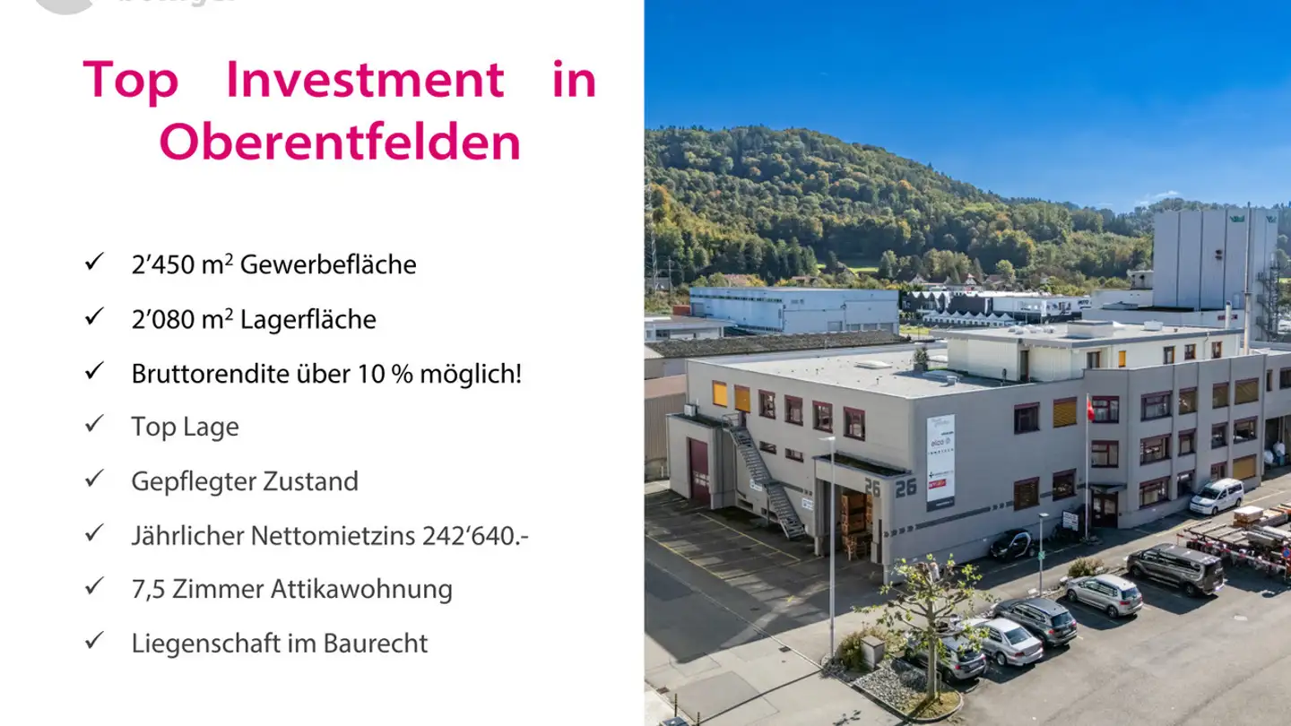 Immeuble mixte à vendre - 5036 Oberentfelden