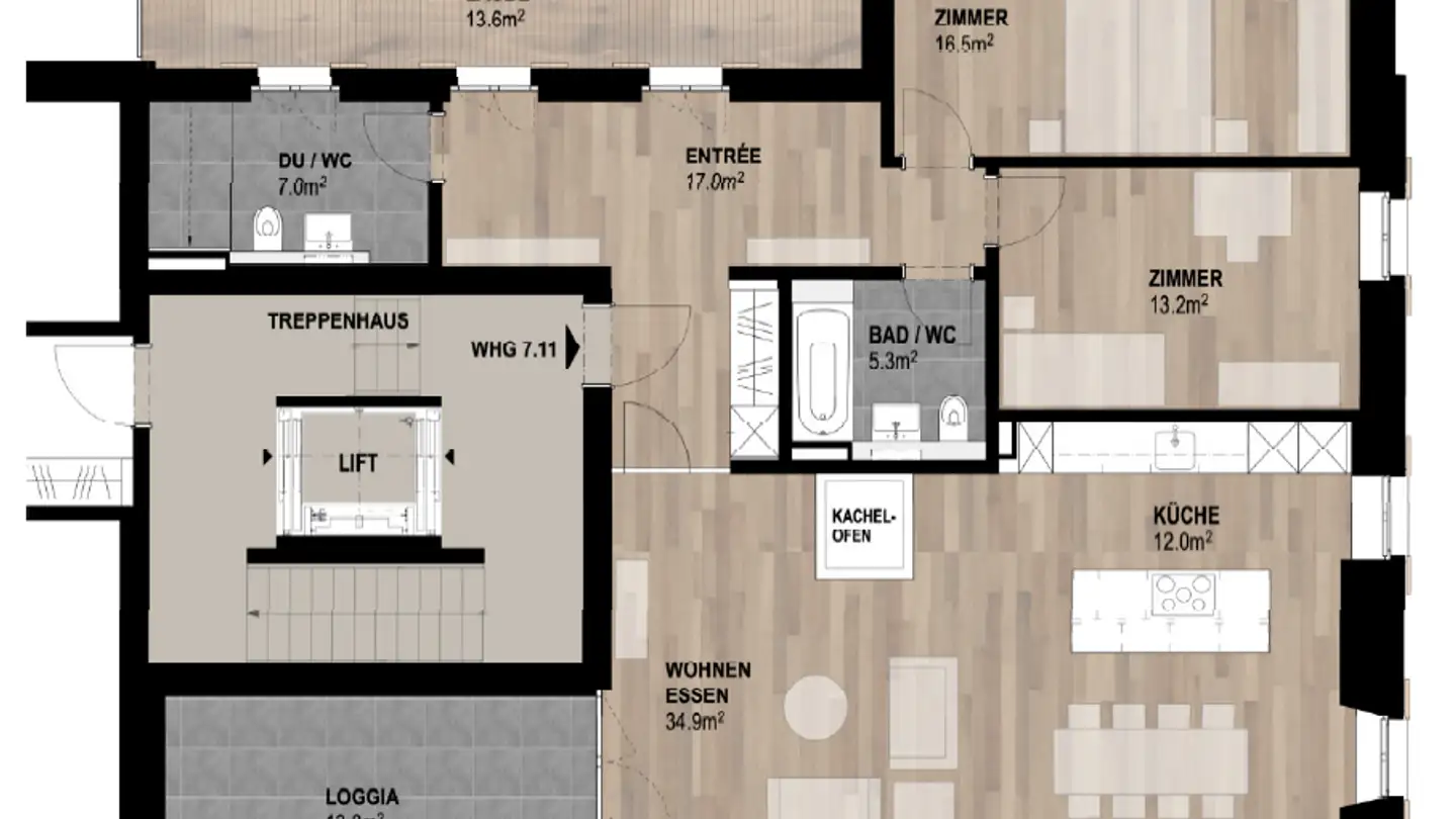 Apartment for rent - Dorfstrasse 7, 8471 Rutschwil (Dägerlen) - Photo 3