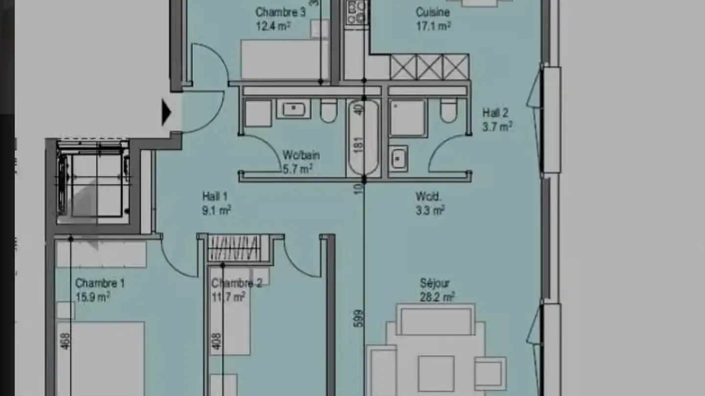 Appartement à louer - Promenade De Folliéran 9, 1740 Neyruz FR - Photo 4