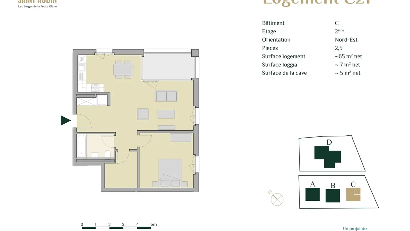 Appartement à louer - Impasse De La Fava 1, 1566 St-Aubin FR - Photo 3