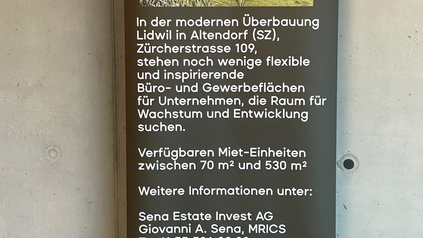 Spazio ufficio in affitto - Zürcherstrasse 109, 8852 Altendorf