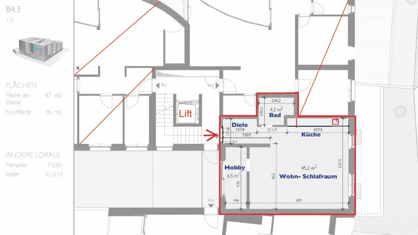 Wohnung mieten - Via Vincenzo D'alberti 5, 6600 Muralto