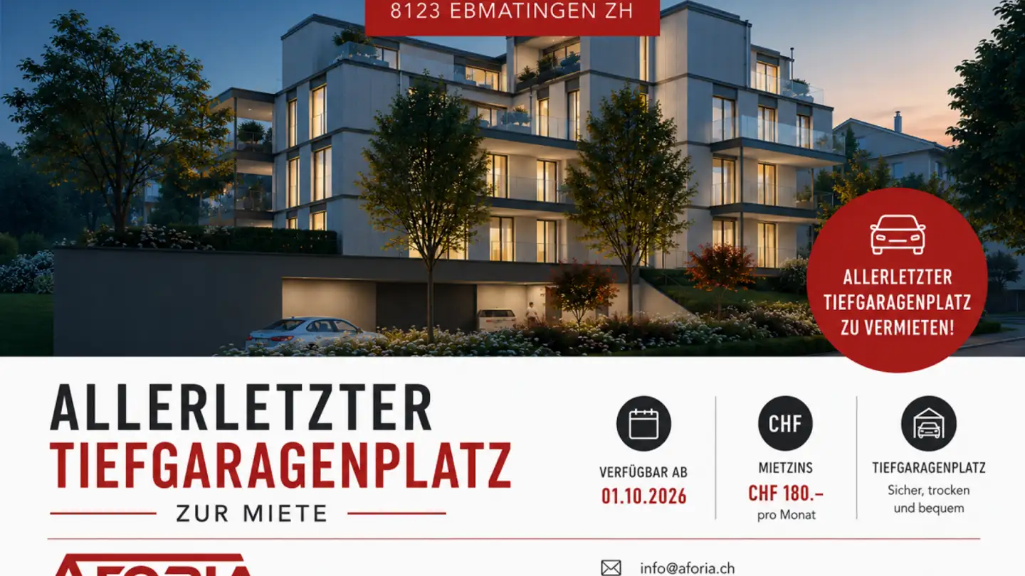 Tiefgaragenstellplatz mieten - Zürichstrasse 111, 8123 Ebmatingen