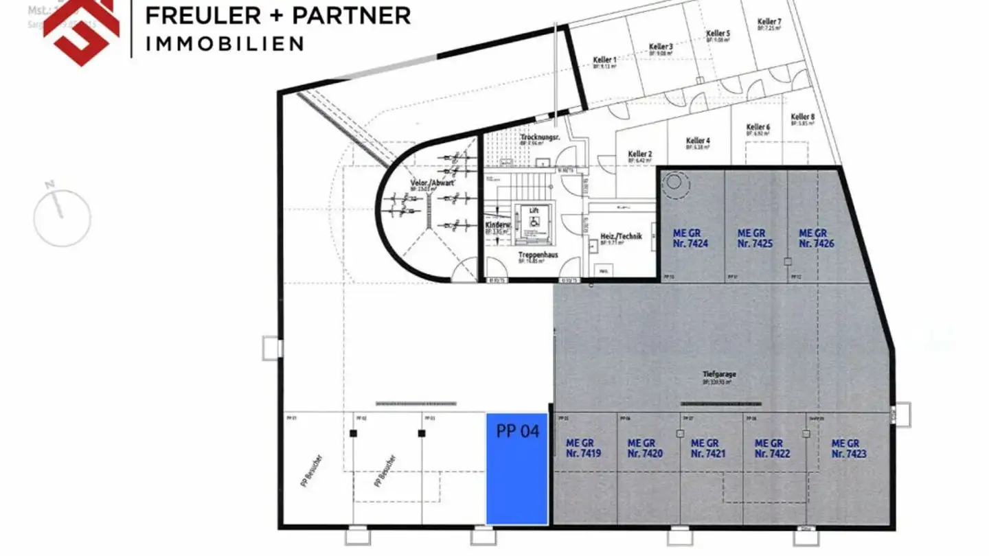 Underground parking space for rent - Dorfstrasse 20, 7323 Wangs