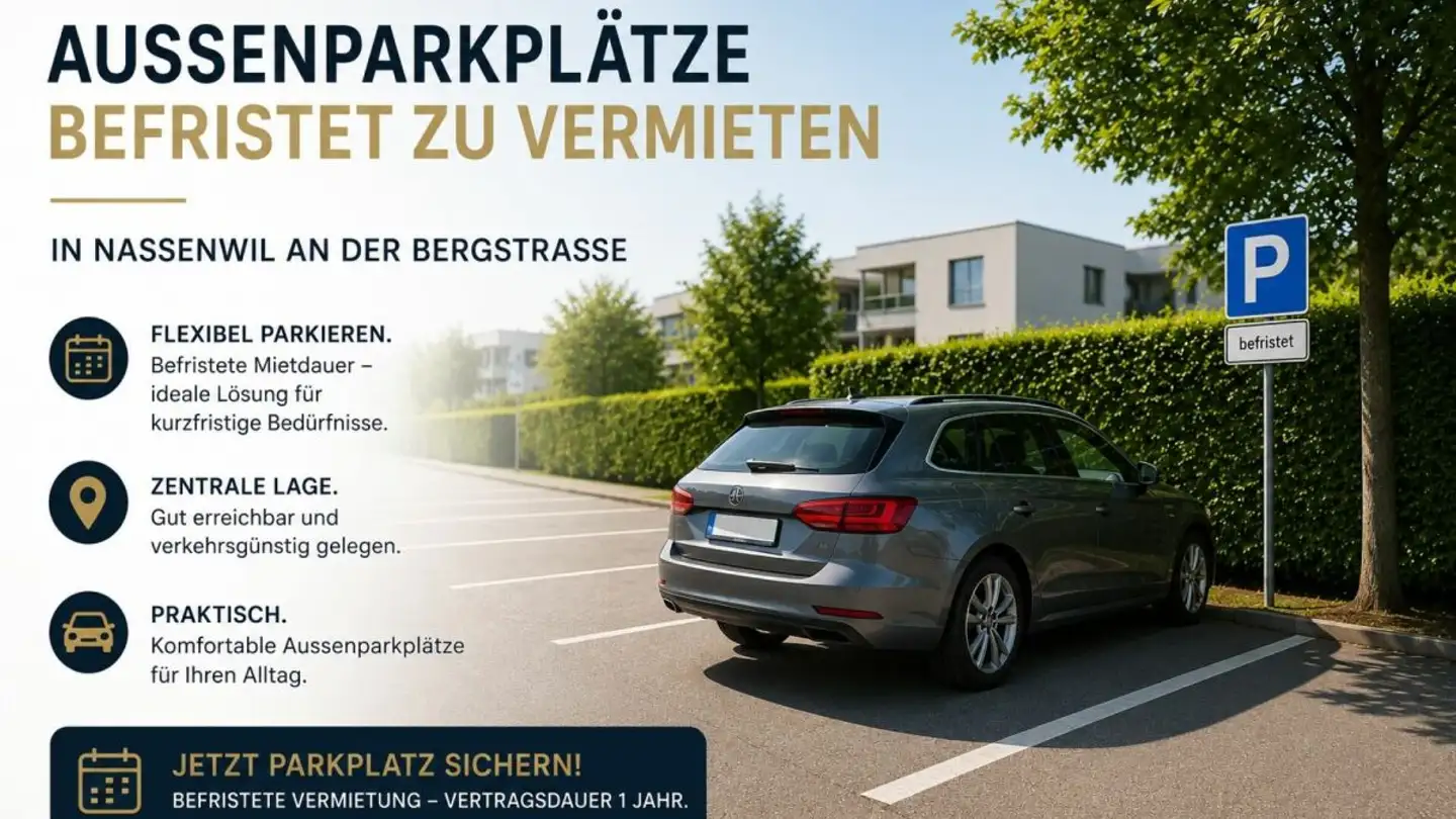 Place de parking extérieure à louer - Bergstrasse 7a, 8155 Nassenwil