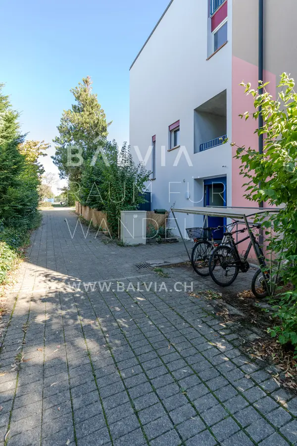 Path along the house, semi-detached house in Therwil, photo 14