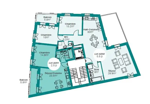 3.5 pièces neuf avec vue lac. Standing, lumière et cadre UNESCO