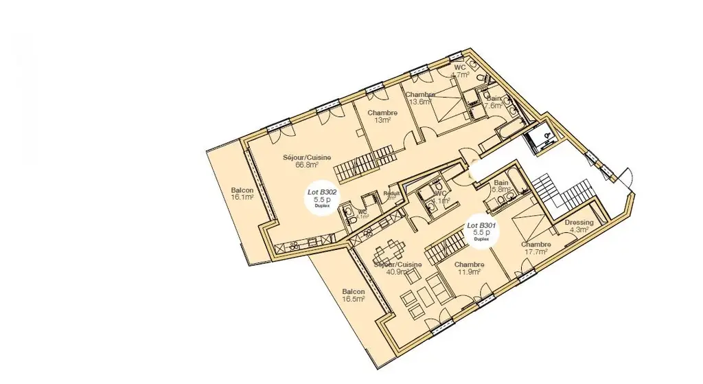 Attique en duplex d’exception neuf 5.5 pièces avec grand balcon et vue spectaculaire sur le lac Léman