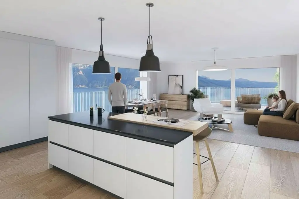 Neuf et lumineux : rez de jardin avec vaste terrasse et vue ouverte