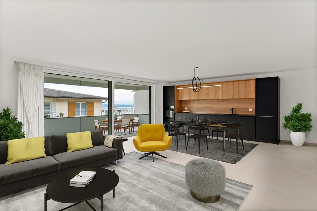 Neuchâtel – Superbe appartement 3.5 pièces Minergie-P avec balcon et prestations haut de gamme Appartement C