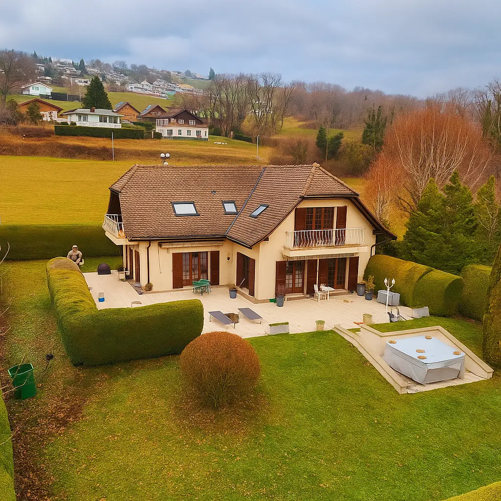 Villa Individuelle avec studio indépendant • Vue Lac &amp; Alpes • Jacuzzi pour des Instants d’Exception